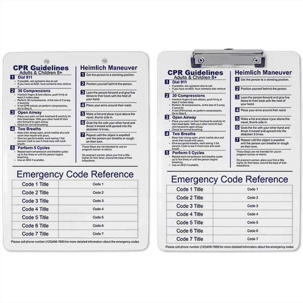 Medical Reference Clipboard Double Sided