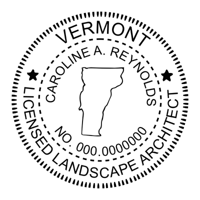 State of Vermont Landscape Architect Seal - alternate view