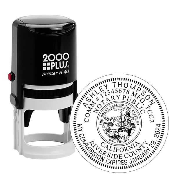 California Round Notary Stamp