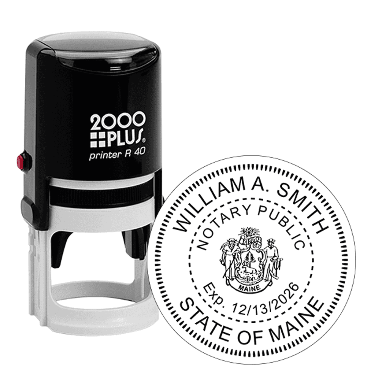 Maine Notary with Crest Round Stamp