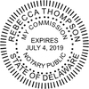 Official Delaware Notary Public Round Stamp Seal
