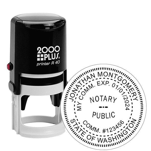 Washington State Round Notary Stamp