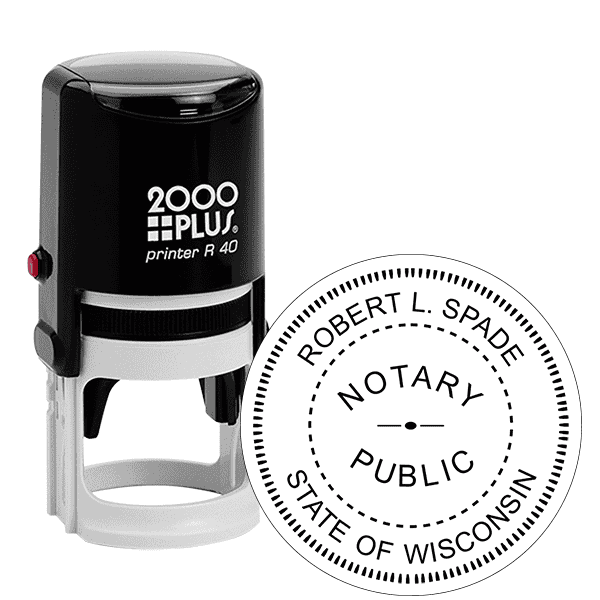 Wisconsin Round Notary Stamp