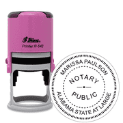 Alabama Pink Round Notary Stamp