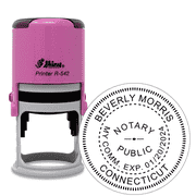 Connecticut Round Pink Notary Stamp