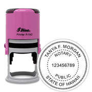 Hawaii Round Pink Notary Stamp