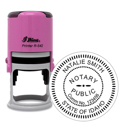 Idaho Notary Pink Stamp - Round