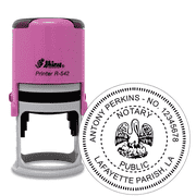 Louisiana Round Pink Notary Stamp