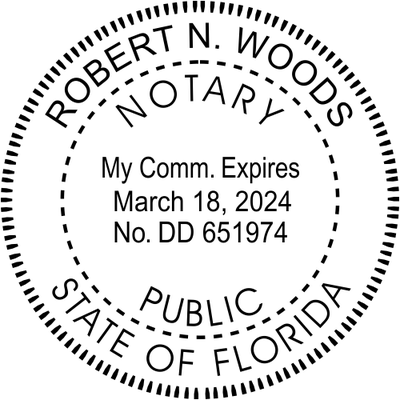 Florida Notary Public Stamp Seal - alternate view