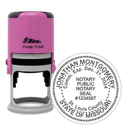 Missouri Round Pink Notary Stamp