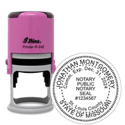 Missouri Round Pink Notary Stamp
