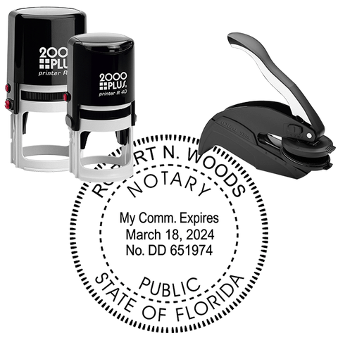 Florida Notary Notary Pink Stamp - Rectangle