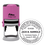 Mississippi Dots Round Pink Notary Stamp