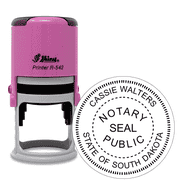 South Dakota Round Pink Notary Stamp