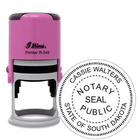South Dakota Round Pink Notary Stamp