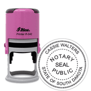 South Dakota Round Pink Notary Stamp