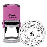 Texas Round Pink Notary Stamp