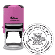 Virginia Round Pink Notary Stamp
