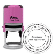 Vermont Round Pink Notary Stamp