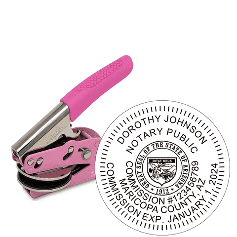 Arizona Notary Round Pink Seal Embosser