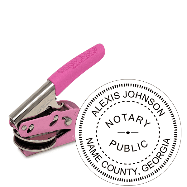 Georgia Notary Round Pink Seal Embosser