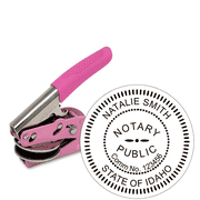 Idaho Notary Round Pink Seal Embosser