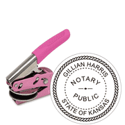 Kansas Notary Round Pink Seal Embosser