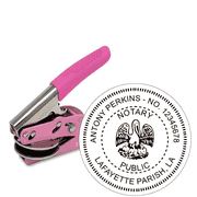 Louisiana Notary Round Pink Seal Embosser