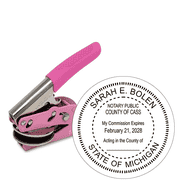 Michigan Notary Round Pink Seal Embosser