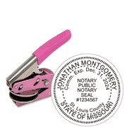 Missouri Notary Round Pink Seal Embosser