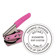 Oklahoma Notary Round Pink Seal Embosser