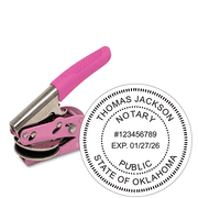 Oklahoma Notary Round Pink Seal Embosser