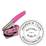 South Carolina Notary Round Pink Seal Embosser