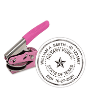 Texas Notary Round Pink Seal Embosser