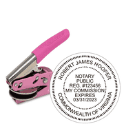 Virginia Notary Round Pink Seal Embosser
