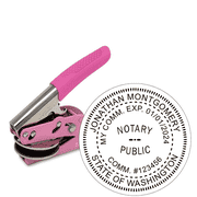 Washington Notary Round Pink Seal Embosser