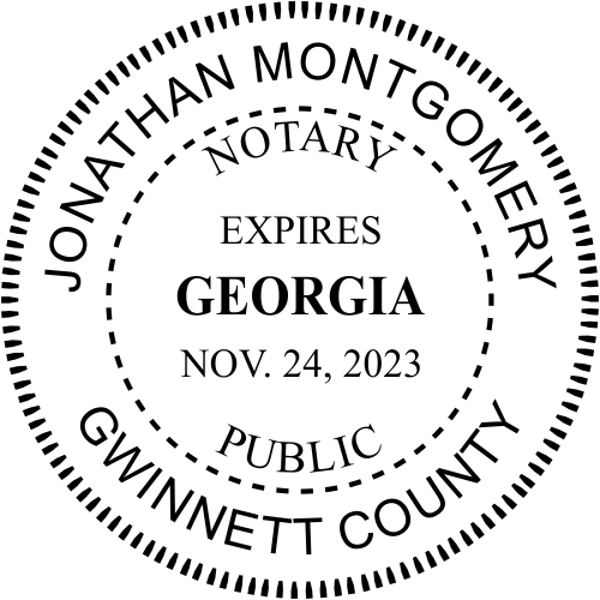 Georgia Notary Round with Expiration Seal - Choose Stamp or Embosser
