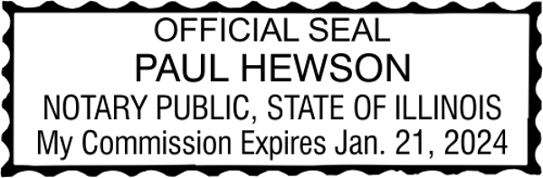 Illinois Notary Rectangular with Serrated Border