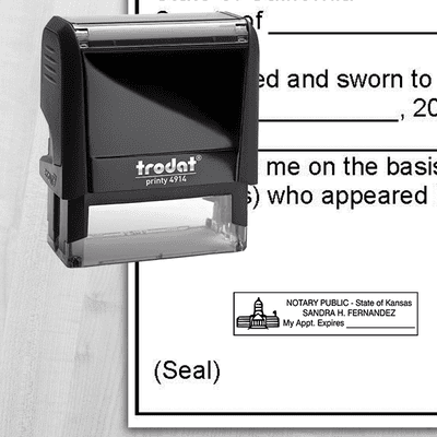 Kansas Notary Rectangle Seal - alternate view