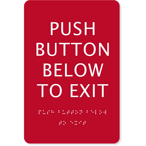 ADA Braille 9" x 6" Push Button Exit Sign