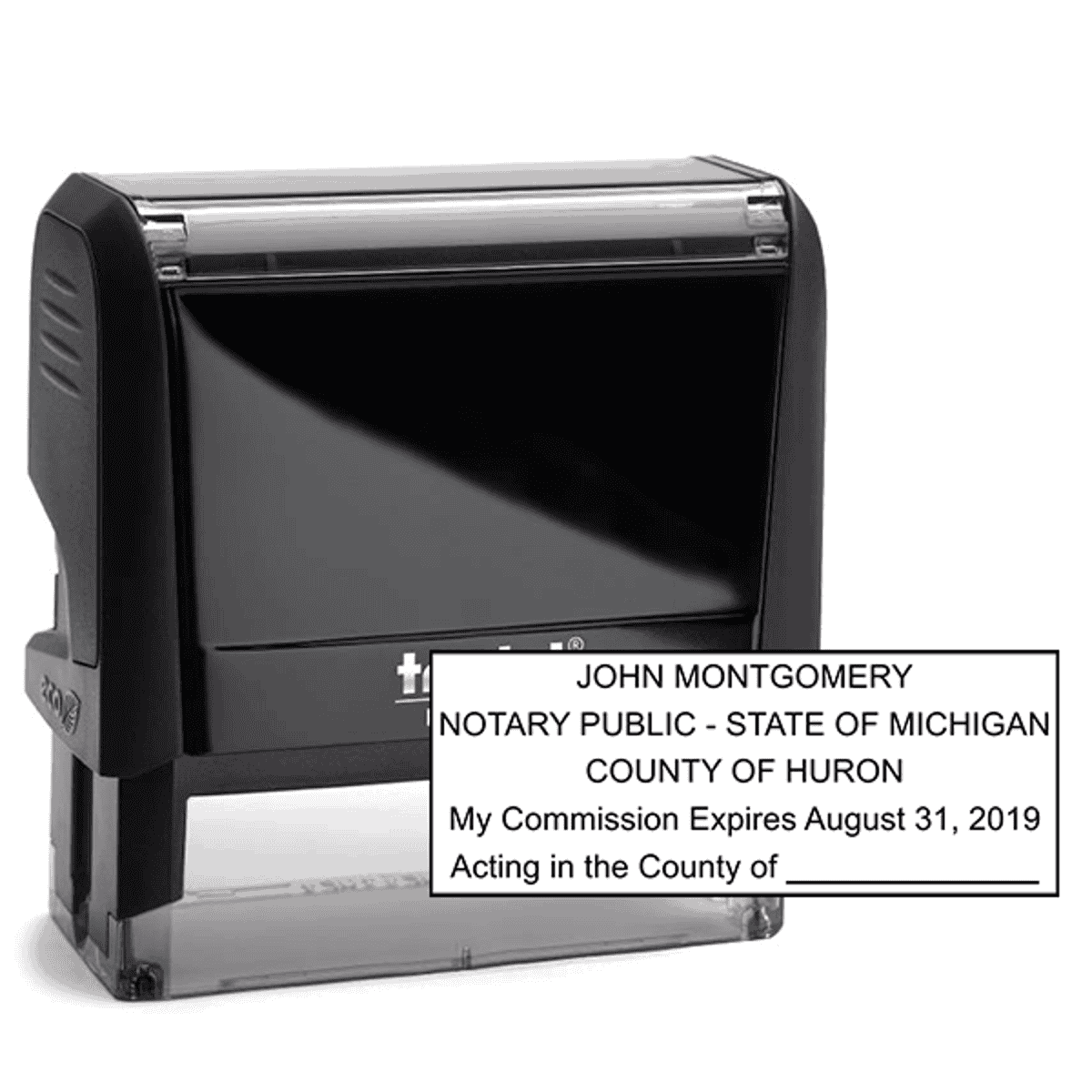 Michigan Notary Pink Stamp - Rectangle
