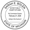 Michigan Notary Round Seal Stamp Imprint