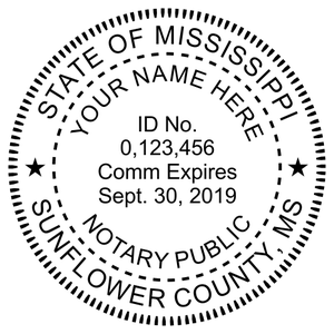 Mississippi Notary Milled Round Stamp