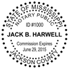 Mississippi Notary Round - Dots Impression