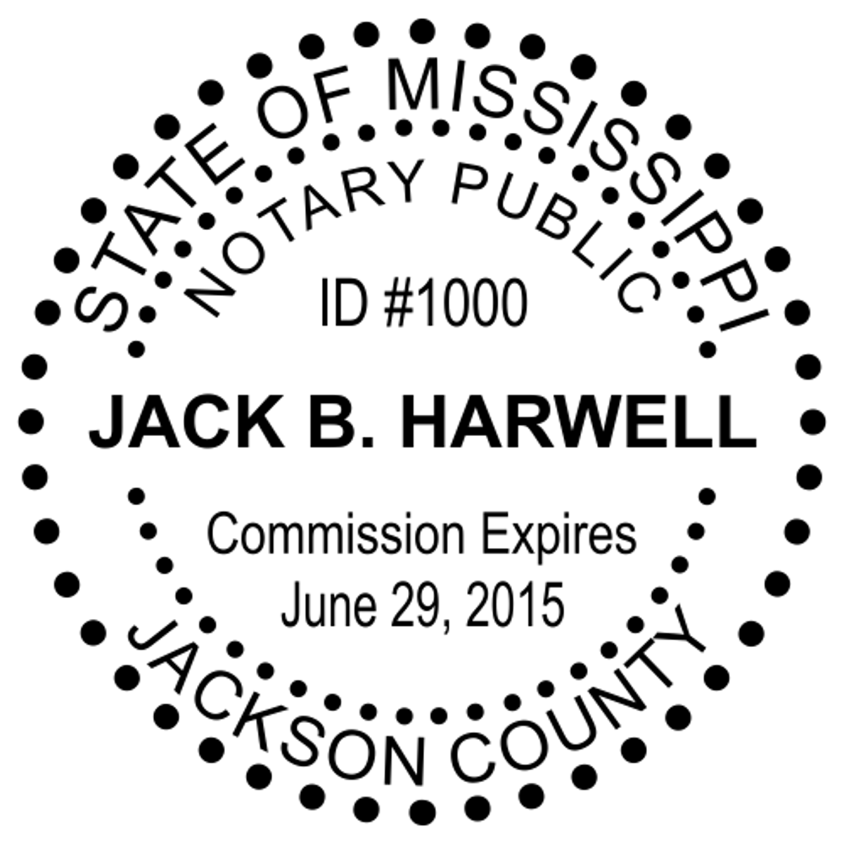 Mississippi Notary Round - Dots Impression