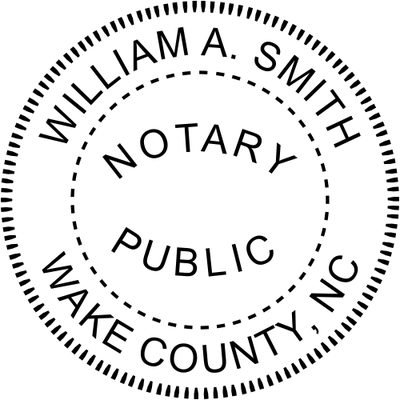 North Carolina Round Notary Seal - Choose Stamp or Embosser - alternate view