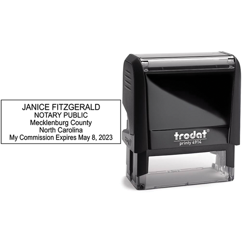 North Carolina Notary Rectangular Body and Design