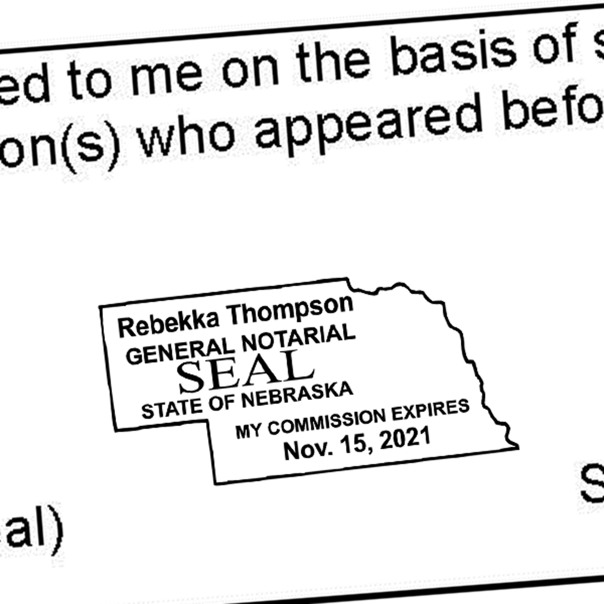 Nebraska Notary State Stamp Imprint