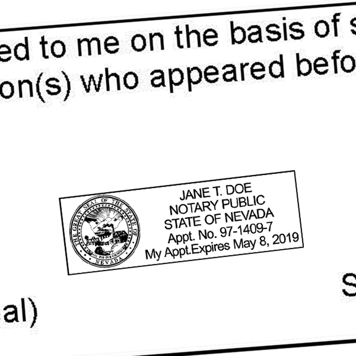 Nevada Notary Rectangular for Resident Imprint