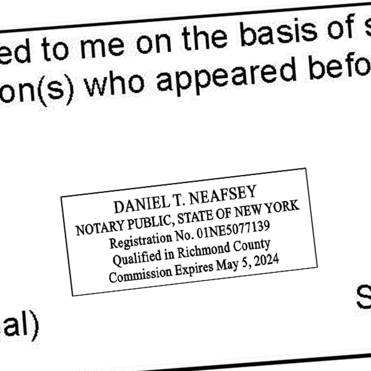 New York Notary Stamp - Rectangle Imprint
